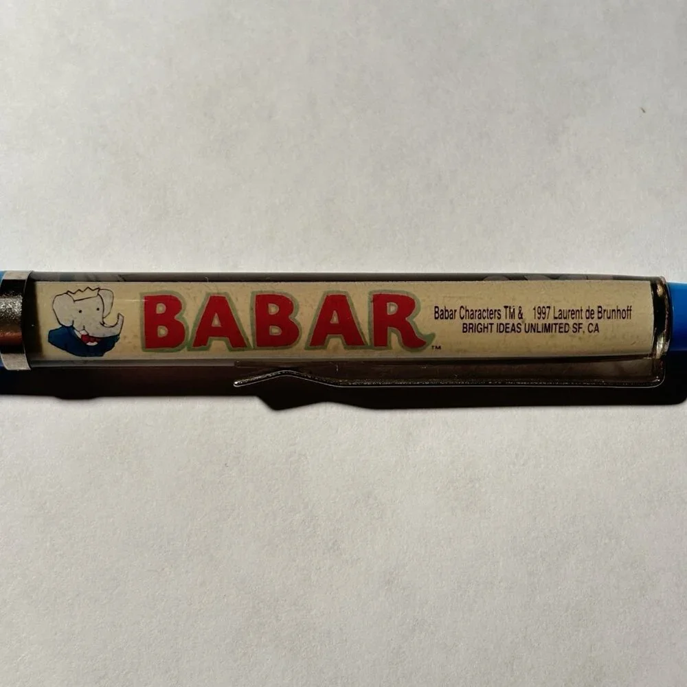 Babar the Elephant Floaty Pen Children's Book TV Series Cartoon Beach Scene Vtg